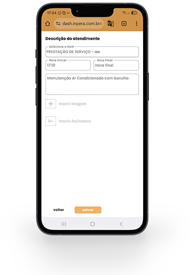 App no celular para técnicos